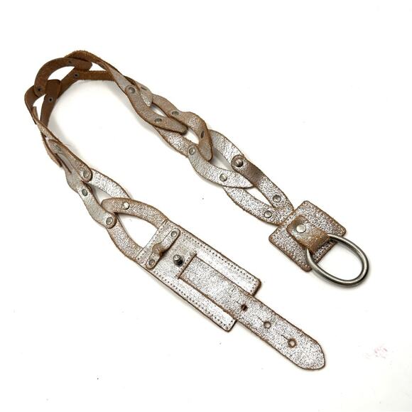 BOHO-HIPPIE |J.C. PENNEY - Women\'s FASHION Belt - SILVER LINKED Leather - Size M main image 7